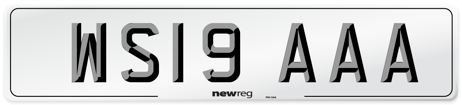 WS19 AAA Number Plate from New Reg